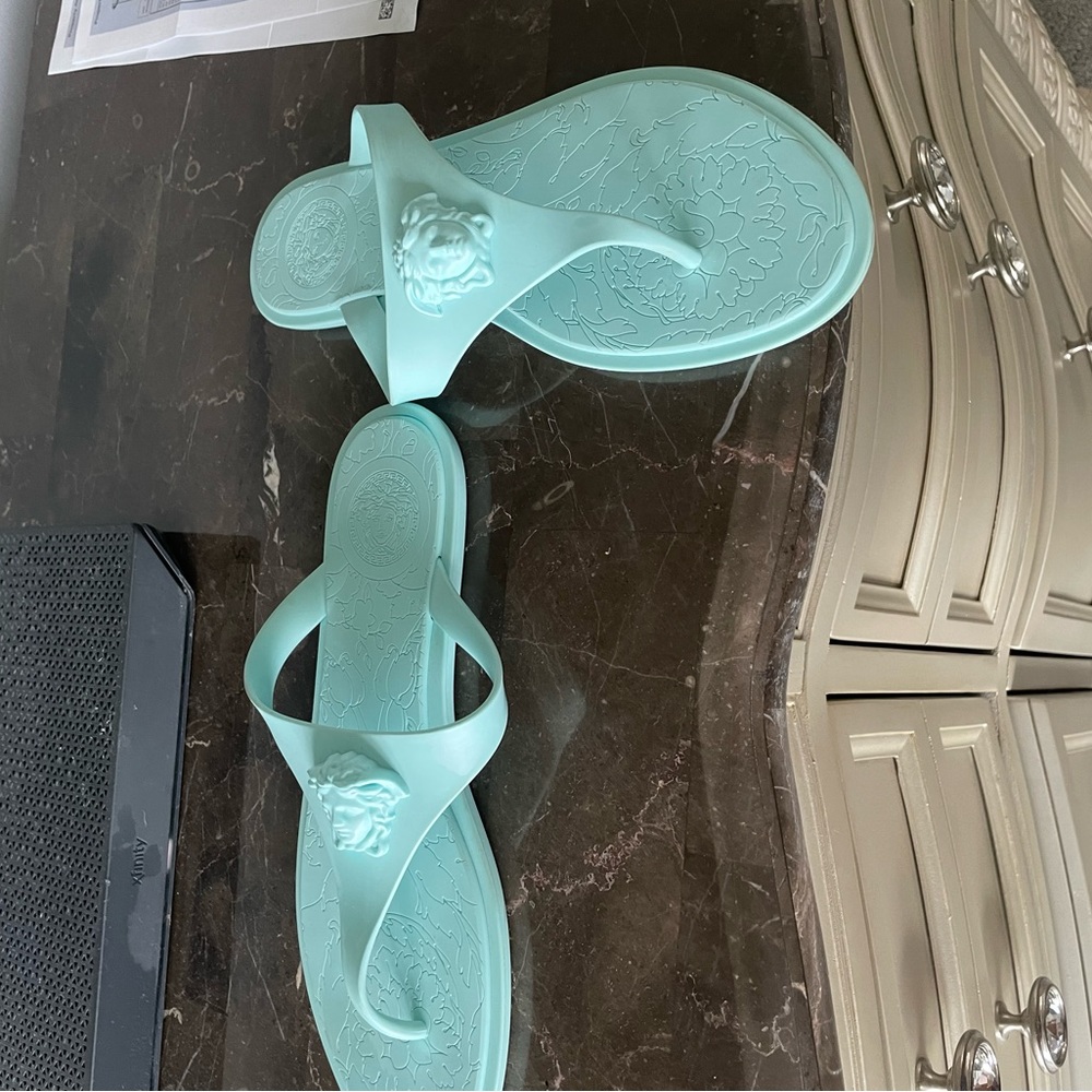Versace authentic rubber thong sandals